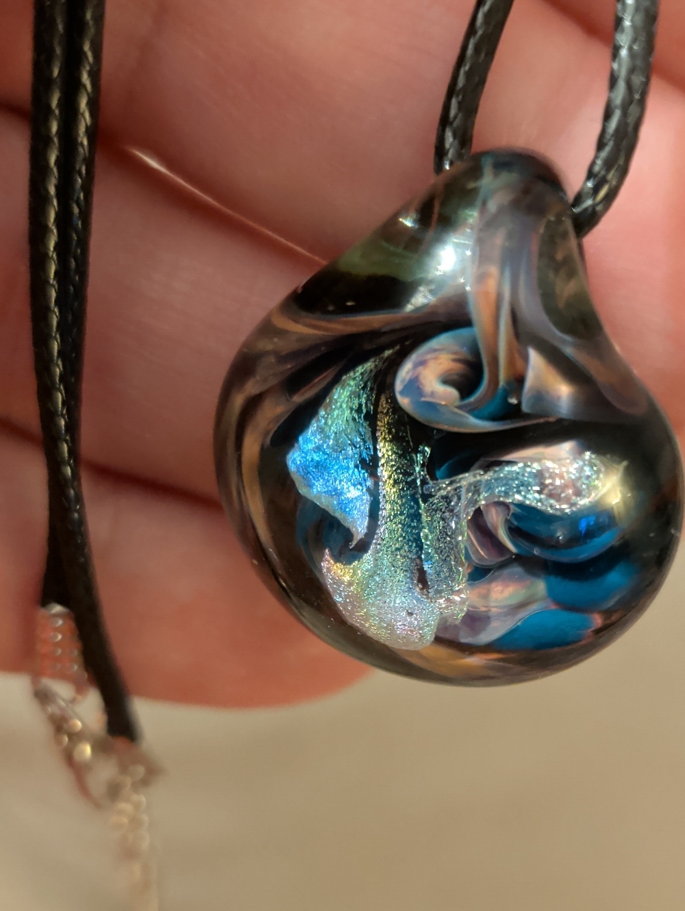 Authentic Andy Ray "A Ray" Signed Art Glass Pendant – Dated 11/07 Necklace